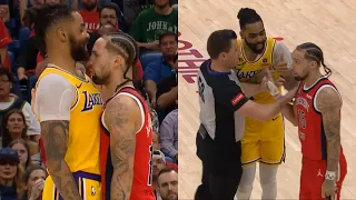 Jose Alvarado gets in D'Angelo Russell's face and they get chippy 👀