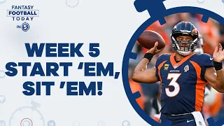 Fantasy Week 5 Starts & Sits: BEST matchups, Players to AVOID (Fantasy Football Today in 5 Podcast)