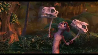 Ice Age: Dawn of the Dinosaurs - Buck playing with skulls