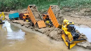 PEROYEK  BENDUNGAN BESAR‼️🔥 RC EXSAVATOR RC BULDOZER DAN RC DAM TRUK HINO SEDANG BEKERJA DI SUNGAI