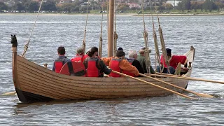 San Marcos man's Viking ship takes to the water of Mission Bay for maiden voyage