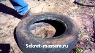 Как сделать клумбу из старой шины своими руками / Клумбы из покрышек Sekretmastera