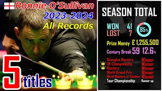 【SNOOKER】Ronnie O'Sullivan 2023-2024 All Records