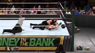 john cena vs kevin owens money in the bank 2015 WWE 2K15 simulation