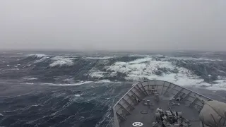 Ship in Storm | WARSHIP Hit By Monster Wave Near Antarctica [4K]