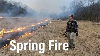 Burning the fields in the spring -  prescribed burning for habitat management -  prescribed fire