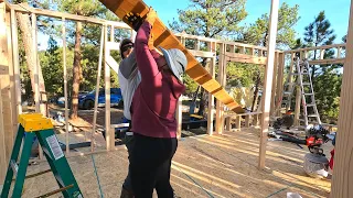 Installing Our 2nd Level Floor Joists | 24x24 Off Grid Cabin Build