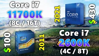 Core i7 11700K vs Core i7 2600K | 10 Years Difference CPU | PC Gameplay Tested