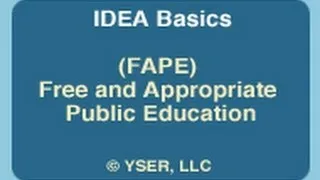 IDEA Basics: Free and Appropriate Public Education