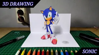 3D Drawing Sonic | Time Lapse