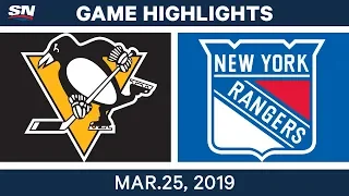 NHL Game Highlights | Penguins vs. Rangers – March 25, 2019