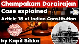 State of Madras vs Champakam Dorairajan case - Article 15 of Constitution - Rajasthan Judiciary Exam