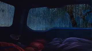 10 Hours⚡️Sleep Tight In Car Camping Lost In The Forest When It's Raining - Relaxing Sounds ASMR