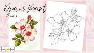 Draw Wild Roses! Beginner Friendly Part 1 of 2 Drawing and Painting! How to Draw!