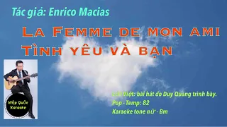 La Femme De Mon Ami-Tình Yêu và Bạn-Karaoke Tone Nữ-Bm-Pop-Temp:82-Quốc Hiệp.