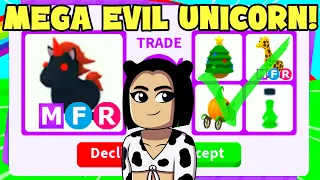 I traded my MEGA EVIL UNICORN (adopt me)