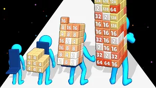 MERGE AND COLLAPSE - Merge & Attack (2048 Cubes 3D) ASMR Math Games! Satisfying Mobile Game