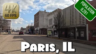 Driving Around Small Town Paris, IL in 4k Video