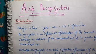 Acute Dacryocystitis Ophthalmology