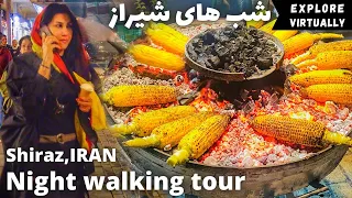 [4K] Night walking tour | Shiraz | Iran | street food | vlog | شیراز |  ایران | ولاگ