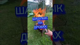 Шашлык на дровах на мангале. Угли не покупаю. Свинина в горчице.