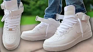 How To Lace Nike Air Force 1s | AF1 Mids (2 BEST WAYS!!)