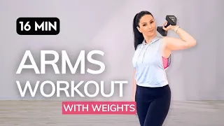 16 Minute Dumbell Arms and Shoulders Workout at Home