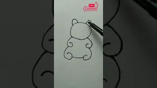 Easy teddy bear drawing for kids|Art for kids|kids drawing #shorts
