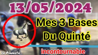 Pronostics PMU Mes 3 bases incontournable LUNDI 13 MAI 2024 VICHY