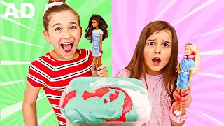 TURN THIS SLIME INTO A BARBIE SLIME CHALLENGE! | JKrew