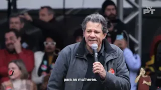 HADDAD no Vale do Anhangabaú em São Paulo.