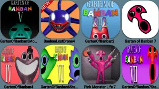 Garten Of Banban 7 Mobile+Roblox+Steam,Banban Lost Drone4 ,Banban 5, Banban 2 Steam, Pink Monster 7