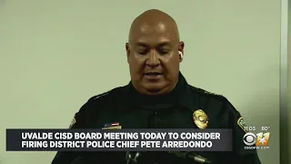 Uvalde CISD board meeting today to consider firing police chief Pete Arredondo