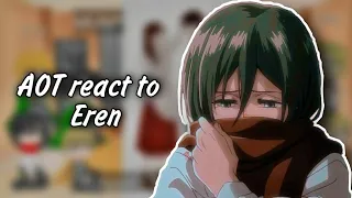 Attack on Titan react to Eren🤝🏻|Атака Титанов реакция на Эрена🤝🏻 [гача клуб]