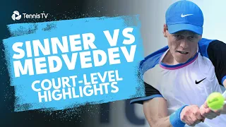 Jannik Sinner vs Daniil Medvedev Court-Level Highlights | Miami 2024