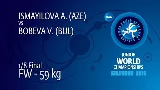 1/8 FW - 59 kg: A. ISMAYILOVA (AZE) df. V. BOBEVA (BUL), 2-2