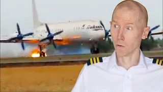 Plane Catches Fire Before Going Off Runway