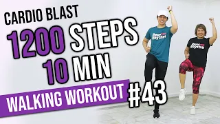 CARDIO BLAST 10 Min • 1200 Steps • Walking Workout #43 • Keoni Tamayo