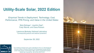 Utility-Scale Solar, 2022 Edition