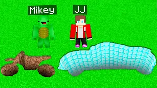 JJ AND MIKEY FOUND VEHICLE PIT in Minecraft ? MOTORBIKE VS CAR VS PASSAGE !