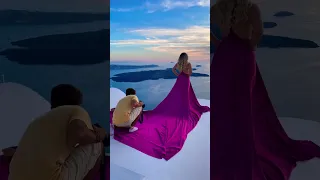 How to look beautiful in a flying dress | Photoshoot | Backstage #SANTORINIDRESS