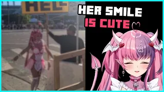 Ironmouse reacts to a girl who cosplayed her