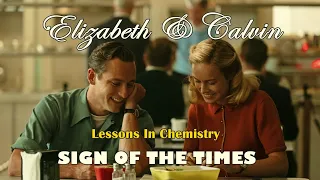 LESSONS IN CHEMISTRY Elizabeth (Brie Larson) & Calvin (Lewis Pullman) - Sign of the Times