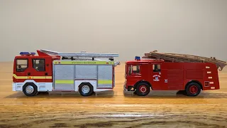 Fire Brigade Models Dennis Sabre & Corgi AEC water tender fire engines similarities/ differences