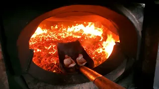 NYMR - Newbridge Yard and breakfast cooked on the shovel in the 9F 92134 firebox