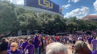 LSU Band coming down Victory Hill. Ole Miss @ LSU 10/22/22