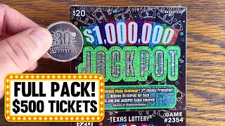 Full Pack! **$500 TICKETS** 25X $1,000,000 Jackpot 🔴 Fixin To Scratch