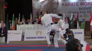 Final team kumite male Belgium - Japan the 12th SKIF Karate World Championship Indonesia 2016