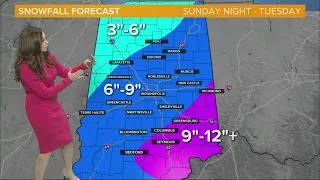 Lindsey's Sunday Indiana Live Doppler forecast for Winter Storm Warning