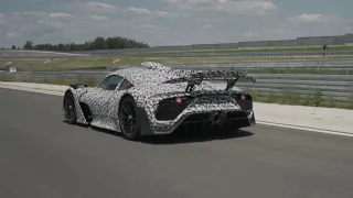 The New Mercedes AMG Project ONE on the Race Track Test Driving